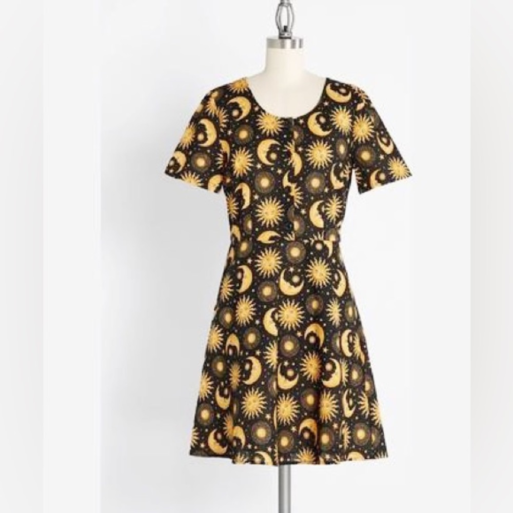 Black and gold astrology dress
